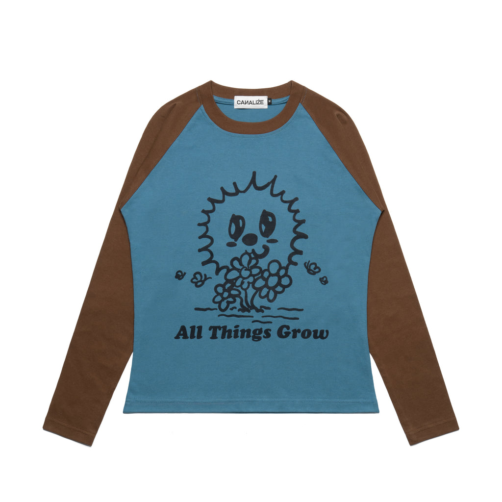 EARTH - TEAL BLUE/BROWN - LONGSLEEVE BABYTEE