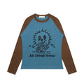 EARTH - TEAL BLUE/BROWN - LONGSLEEVE BABYTEE