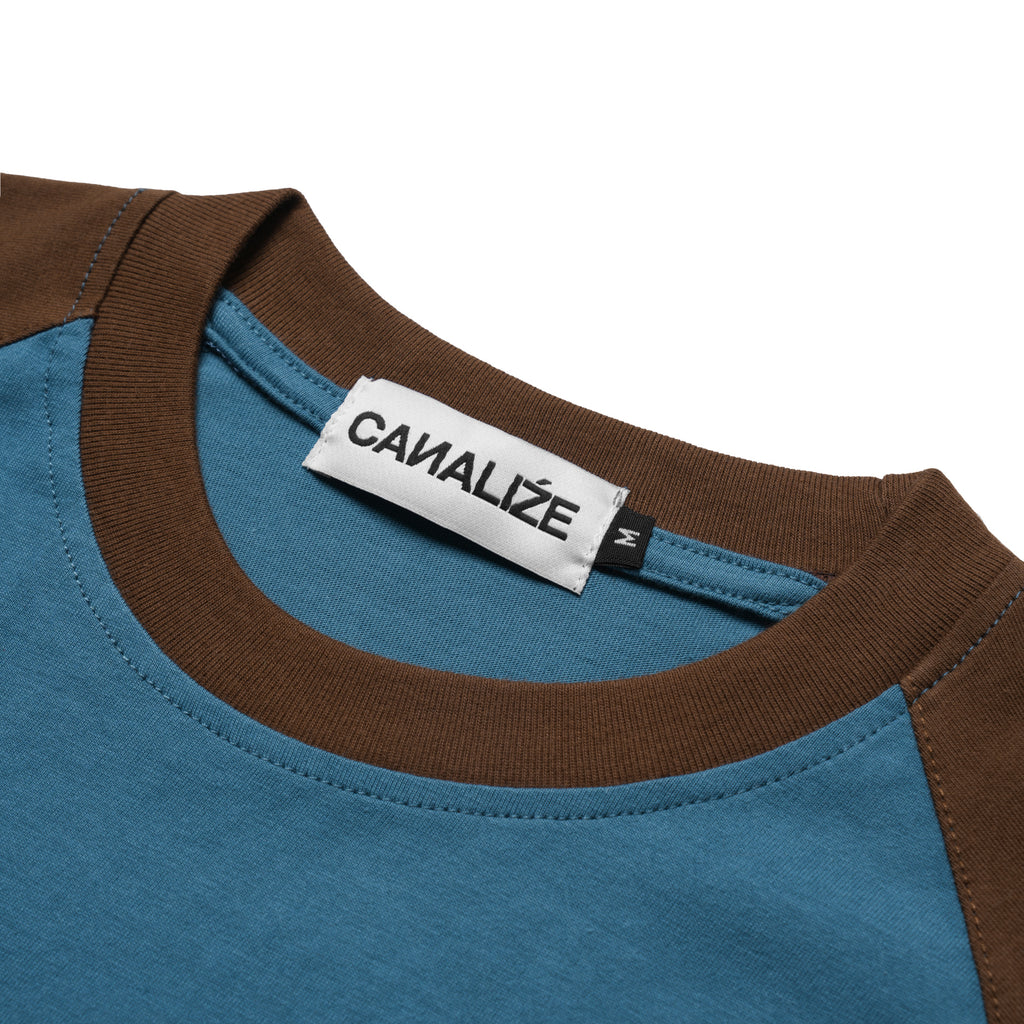 EARTH - TEAL BLUE/BROWN - LONGSLEEVE BABYTEE
