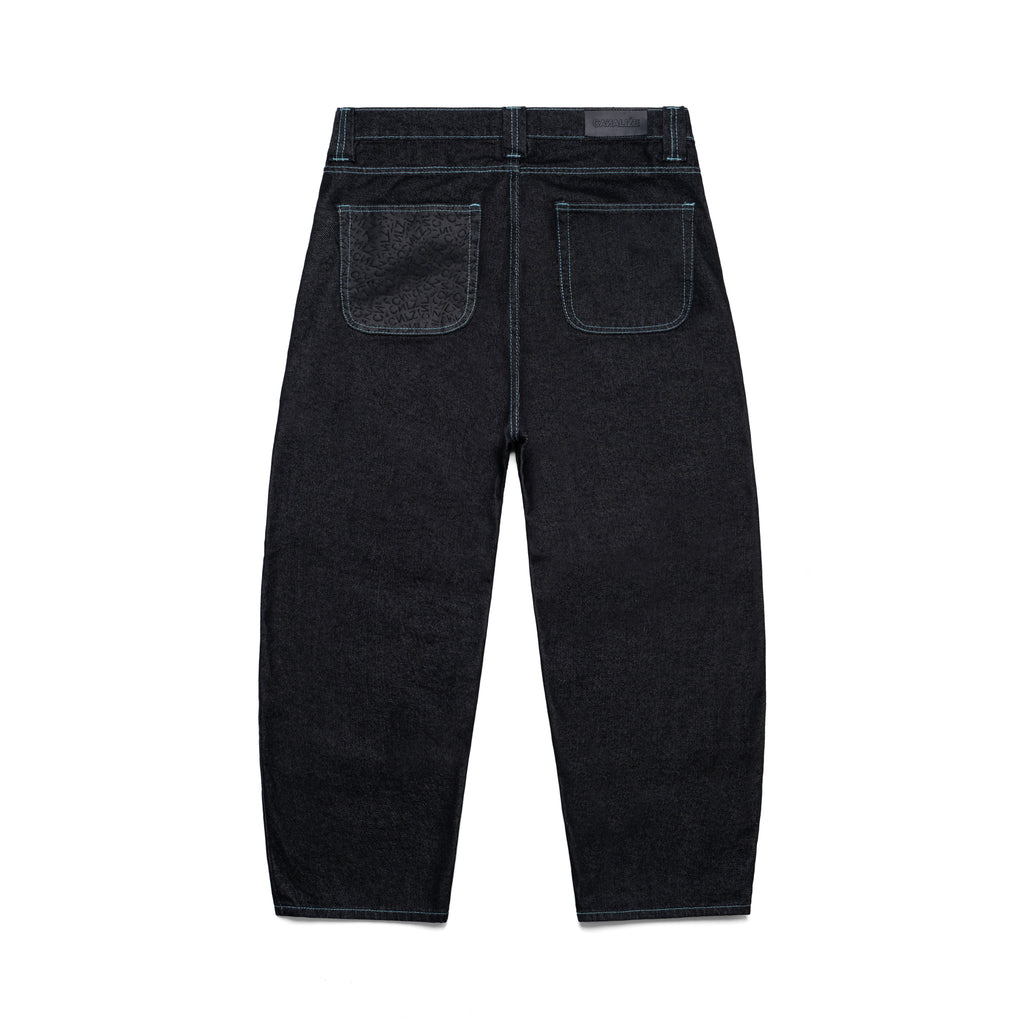 SABLE CONTRAST LONGPANTS - BLACK WASH/CYAN