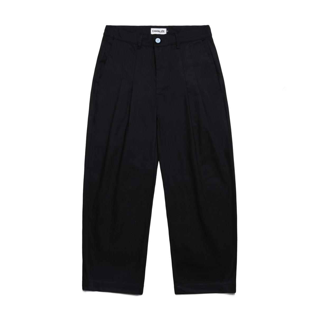 PREATS - BLACK HERRINGBONE - PLEATED TROUSER