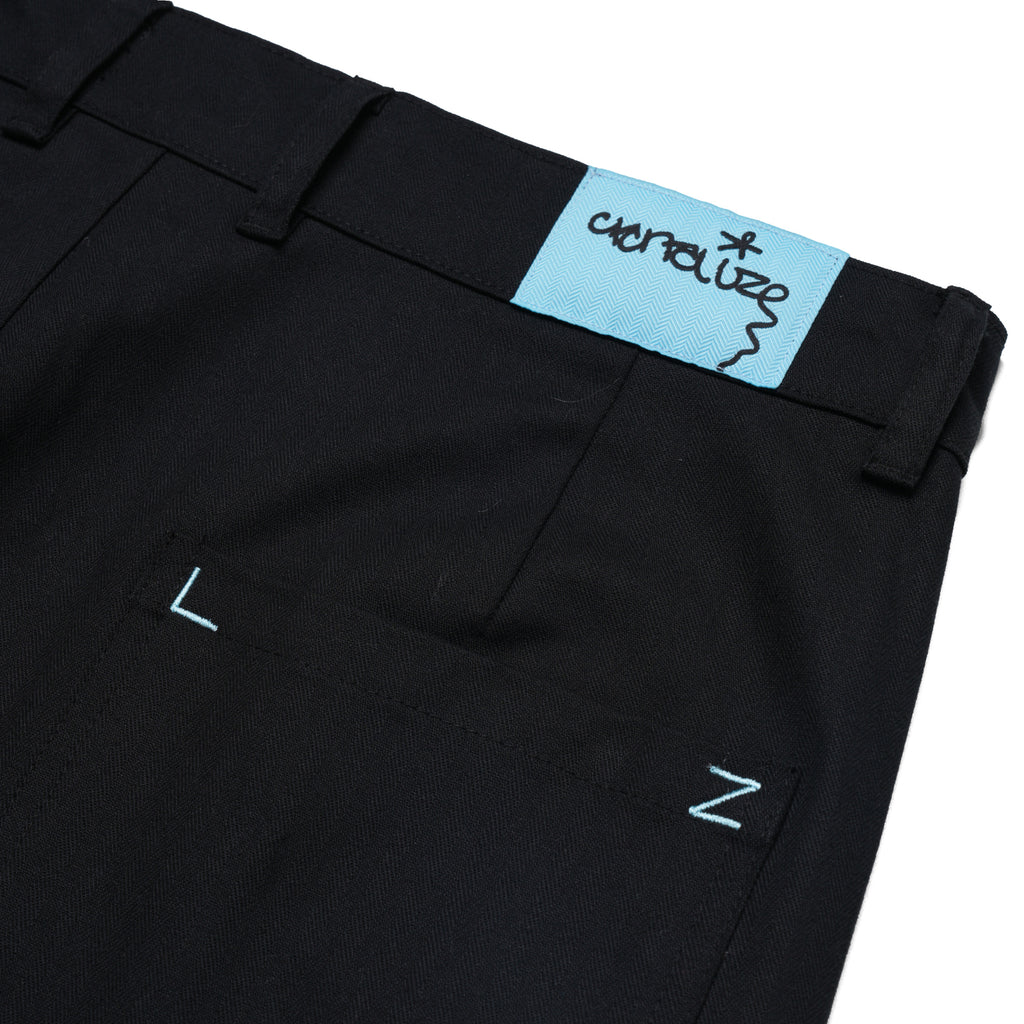 PREATS - BLACK HERRINGBONE - PLEATED TROUSER