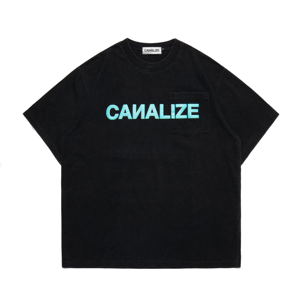 FEEL IT TEE - BLACKWASH/CYAN