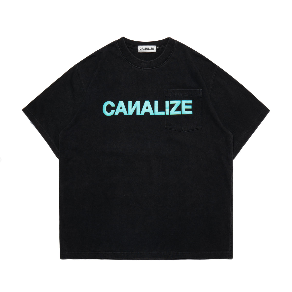 FEEL IT TEE - BLACKWASH/CYAN