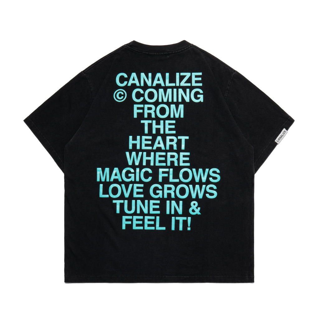 FEEL IT TEE - BLACKWASH/CYAN