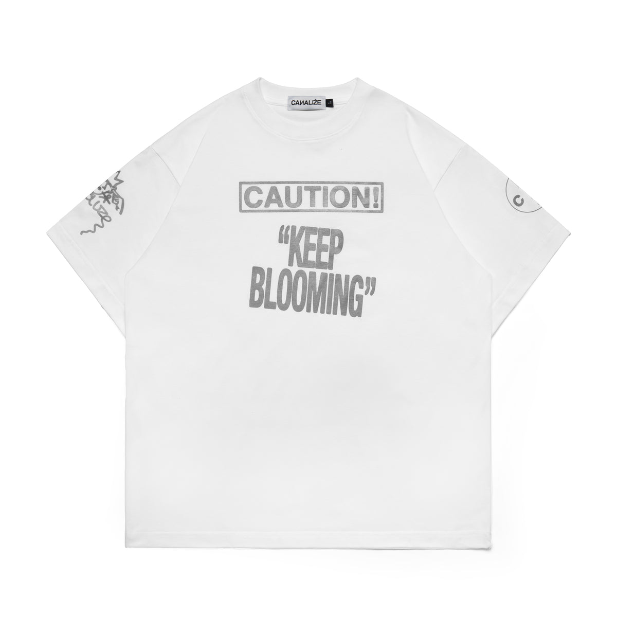 CAUTION - WHITE/GREY - T-SHIRT