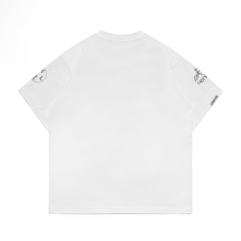 CAUTION - WHITE/GREY - T-SHIRT