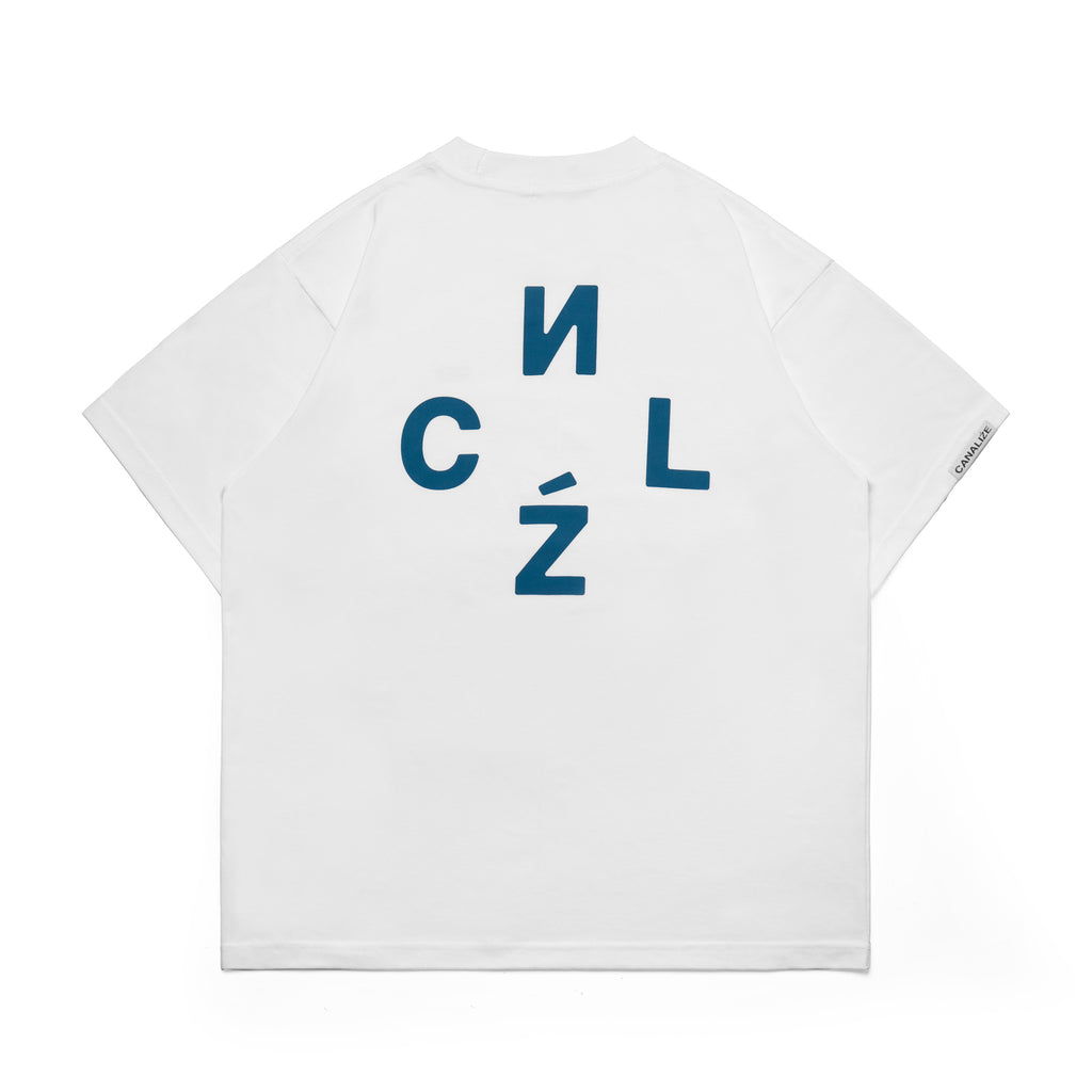 POPE - WHITE/TEAL - T-SHIRT