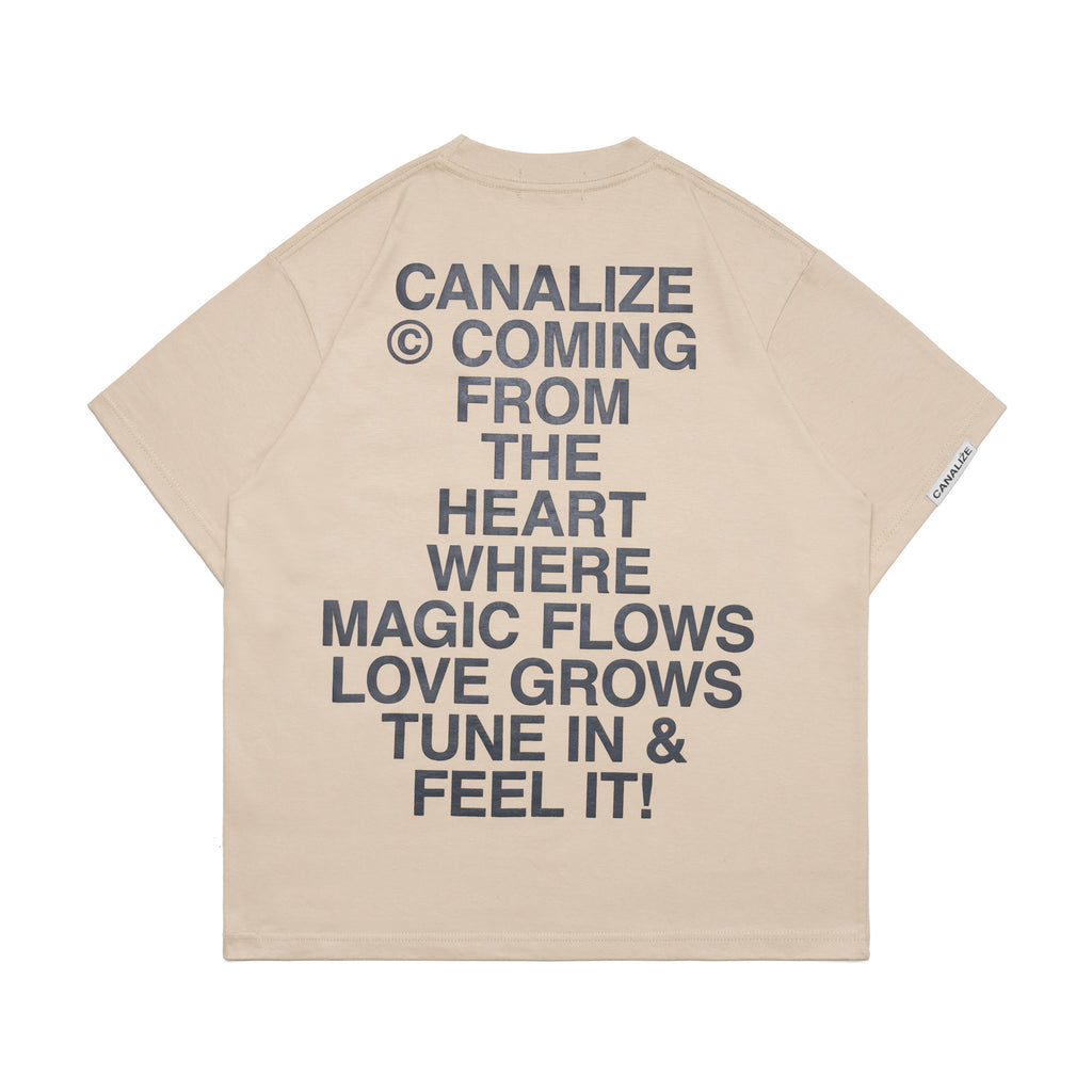 FEEL IT TEE -  BEIGE/GREY