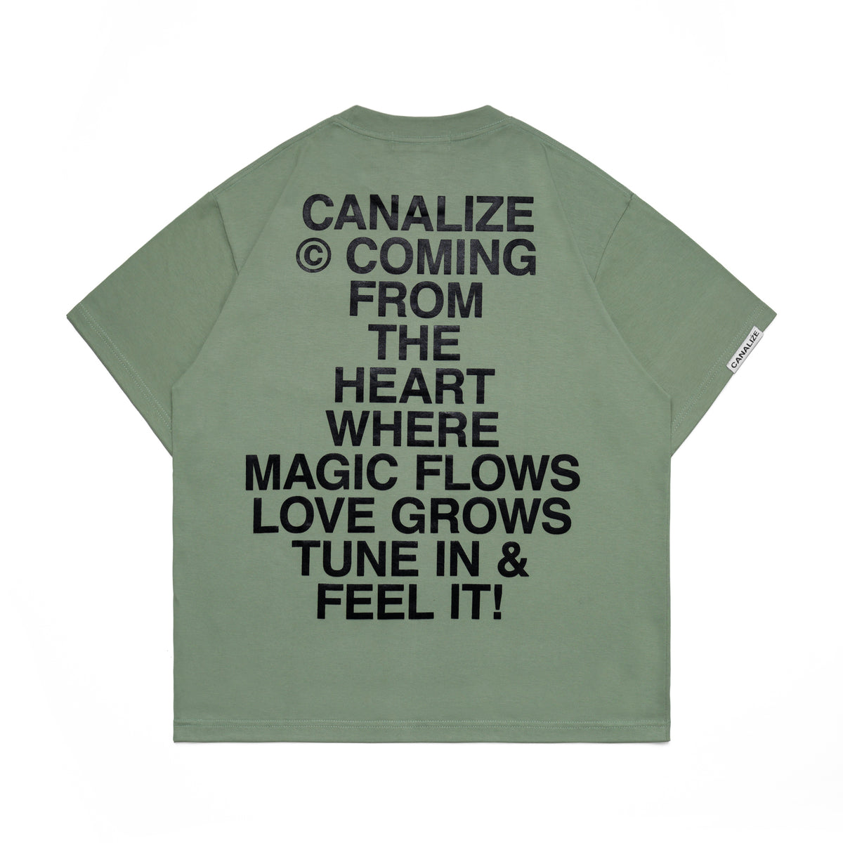 FEEL IT TEE -  SAGE/BLACK