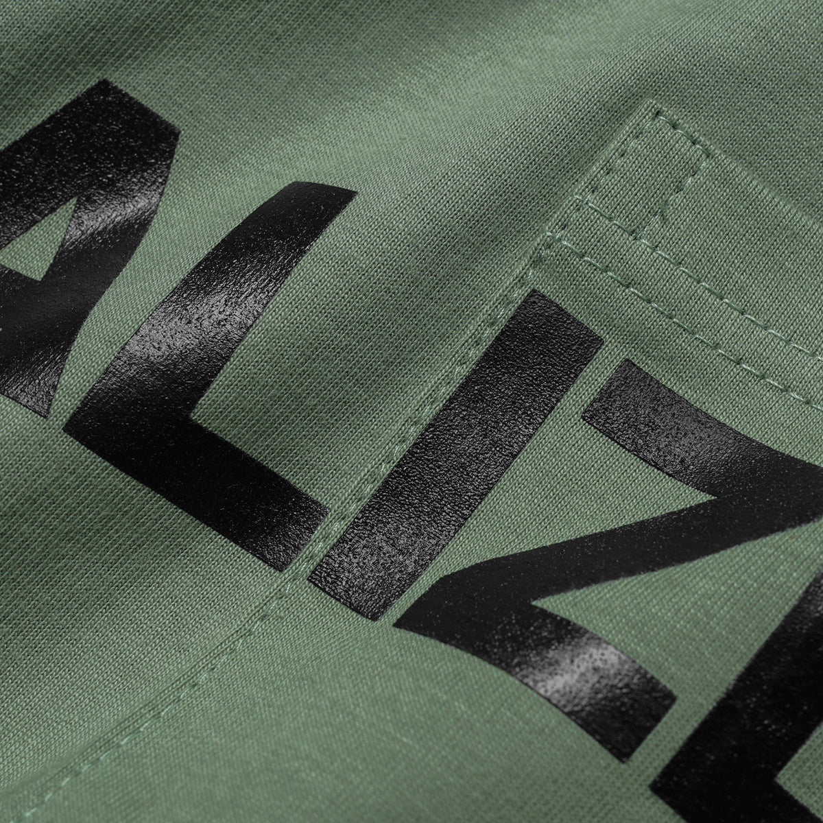 FEEL IT TEE -  SAGE/BLACK