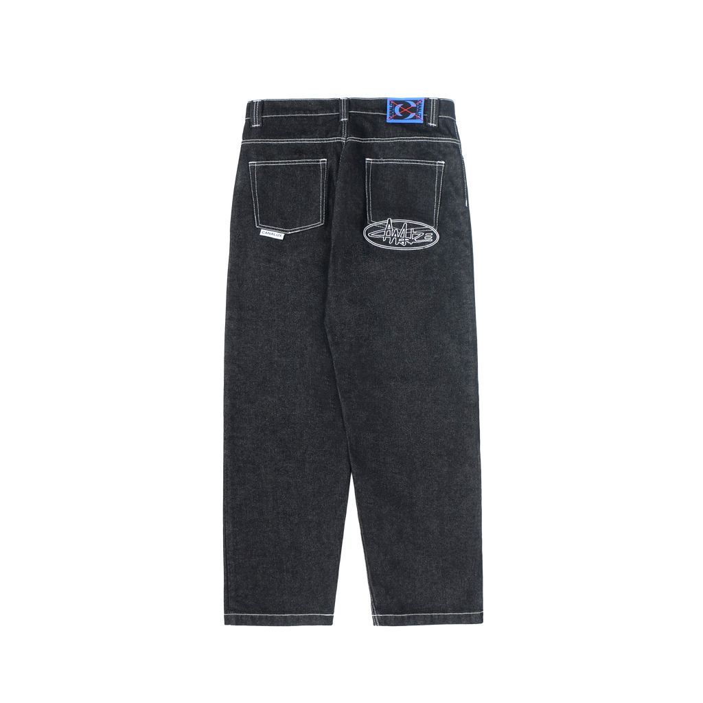 OUVAL LOGO PANTS - BLACK