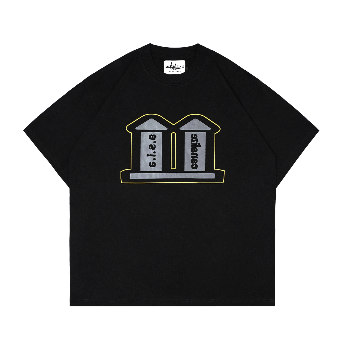 MIRROR PILLAR TEE - BLACK