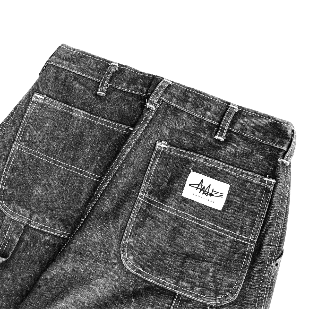 DPAINTER DOUBLE KNEE PANTS - GREY WASH